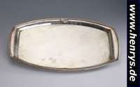 Großes Tablett, Koch & Bergfeld, um 1910, 800er Silber, Jugendstil, schwere Qual., Maße ca. 46 x 28 cm, Gew. ca. 1110 g