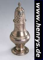 Zuckerstreuer, England, London um 1820, 925er Silber, Meistermarke TW, H ca. 14 cm, ca. 106 g