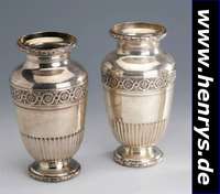 Vasenpaar, Frankreich, Paris, Bointaburet, No. 30119/30118, H. Freres & Cie (Vertrei- ber), 950er Silber, um 1890/1900, Akanthus- bandverzierung, ...