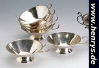 6 Eisschalen, Grimminger/Schwäbisch Gmünd, 30er Jahre, 835er Silber, Henkel, D. ca. 11 cm, total ca. 510 g