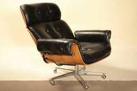 Sessel, deutsch, Entwurf um 1956, Ausführung um 1970/80, sogenannter Lounge-Chair, Metallbeine 5-fach verstrebt, auf Rollen, sogenannte Schalenform, ...