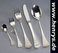 62-teiliges Rosenthal Besteck, 925er Silber, aus der Serie "Classic Rose", best. aus: 6 Menuelöffel, -Gabeln und 4 -Messer (Klingen ...