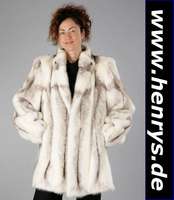 Saga-Mink-Black-Cross-Nerzjacke, Gr. ca. 42, braunes Innenfutter, Bes.-Monogr. JH, längs verarbeitete Felle, Schulterpolster, Kragen, 2seitl. ...