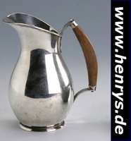 Kännchen, Dänemark 50er Jahre, 830er Silber, Holzgriff, klares Design, H ca. 16 cm