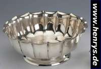 Anbietschale, Amerika, Reed & Barton, 925er Silber, Rand mehrfach gelappt, Standring, H ca. 9 cm, D. ca. 21 cm, ca. 460 g