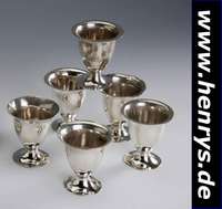 6 Schnapsbecher, Mexiko, 925er Silber, klassische, zeitlose Form, H. ca. 7 cm, ca. 340 g