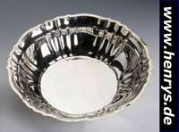Anbietschale, Amerika, Gorham, Chippendale, 925er Silber, Rand mehrfach gelappt, klassische, zeitlose Form, H. ca. 5.5 cm, D. ca. 23.5 g, ca. 455 g