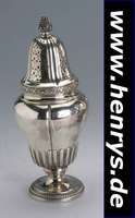 Zuckerstreuer, Frankreich, Paris um 1910, 950er Silber, Innenverg., Deckel geschraubt, Deckelbekrönung in Form einer Beere, Kordelrandverz., ...