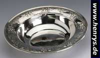 Anbietschale, Amerika, Gorham, 925er Silber, Rand abstrakt floral verz., Monogr.-Spiegelfrei, H. ca. 5 cm, D. ca. 25.5 cm, ca. 330 g