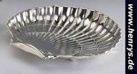 Anbietschale in Form einer Muschel, Amerika, Gorham, 925er Silber, 2 Kugelfüße, D. ca. 23 cm, ca. 475 g