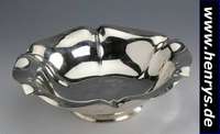 Anbietschale, Amerika, Reed & Barton, 925er Silber, Standring, Rand mehrfach gekniffen und gelappt, H. ca. 8 cm, D. ca. 31 cm, ca. 930 g
