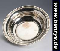 Anbietschale, Amerika, Gorham, 925er Silber, klassische, zeitlose Form, min. verbeult, H. ca. 5 cm, D. ca. 23 cm, ca. 215 g