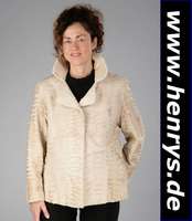 Helle Breitschwanzpersianerjacke, Gr. ca. 38, Innenlabel Pelz Flunkert/Remscheid, beigefarb. Innenfutter, 1 seitl. Innentasche, tailliert ...