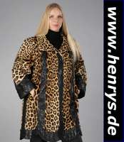 Leoparden-Jacke, Gr. ca. 40/42, Leopardenfell mit schwarzem geprägtem Leder abgesetzt, schwarzes gemustertes Innenfutter, Innenlabel: Chr. Schad, ...