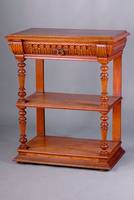 Etagere, Frankreich, um 1900, Korpus HH/Eiche massiv bzw. Furnier, 2 Etageren, 1 integr. Schublade, Oberteil leicht geschweift, Schnitzereien a.d. ...