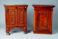 Hängeschänkchen, deutsch, um 1880/90, KorpusWH, auf Rahmen gearb., Wurzelnußfurnier z.T. gesp. verlegt, Zierleiste 3-fach getreppt, Schloss lose, ...