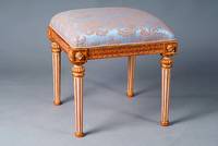 Hocker, Empire-Stil, um 1900, Weichholz gefasst, neu gepolstert u. bezogen, H.ca.50.5cm, dekorativ