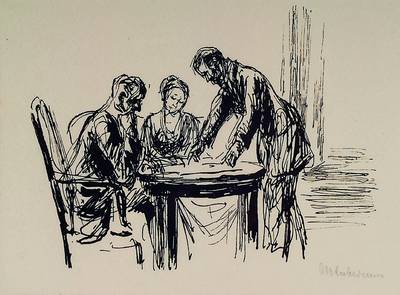 Liebermann, Max, 1847-1935, Holzstich, handsigniert, ca. 8.5x11cm