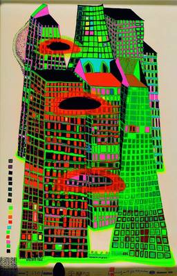 Hundertwasser, Friedensreich, 1928-2000, Good Morning City-Bleeding Town, Farbsiebdruck mit Metallfolienprägung, num. 6380/10000, sign. und dat. ...