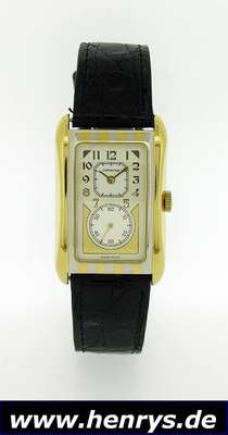 CANDINO sog. Doctors-Watch, im Stil der 30er Jahre, gefertigt um 1990, Metall hartverg., Edelstahlboden gedr., 2-farbiges Blatt, typ. aus der Mitte ...