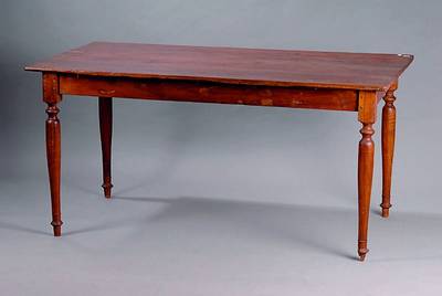 Holztisch, Philipien, Kolonialstil, von 1880, Eiche, Schublade sek., starke Gebr.-sp., alt belassen, ca. 71x145x79 cm