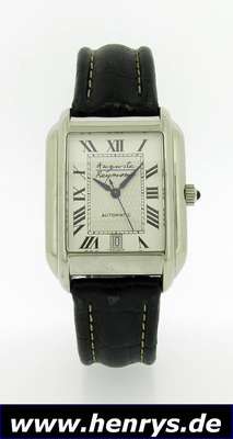 AUGUSTE REYMOND Automatik-Herrenarmbanduhr, Schweiz, Edelstahl pol., beids. Saphirvergl., gestufte Rectangulärform, M. ca. 43 x 32 mm, vers. ...