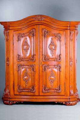 Schrank, Barockstil, 2. Hälfte 20. Jh., Eiche massiv, "L´Eredita", aufwendige abstrakt florale Schnitzerei, 2-türig, zerlegbar, 4 ...