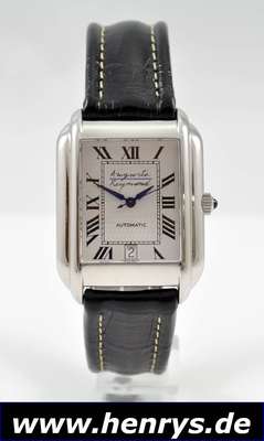 AUGUSTE REYMOND Herrenarmbanduhr, Automatik,Schweiz um 2000, Edelstahl pol., orig.-Papiere, Garantiekarte unausgef., Reptilband mit Stiftschl., ...