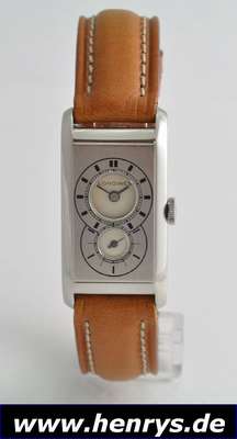 LONGINES seltene Herrenarmbanduhr sog. Doctors-Watch (Duo-Dial), Handaufzug, Schweiz um 1933, Edelstahlgeh., Boden gedr., in sich gew., 2-fach ...