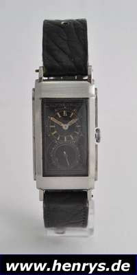 ALPINA GRUEN seltene Herrenarmbanduhr sog. Doctors-Watch, Schweiz um 1934, typ. aus der Mitte gezogene Zeigerachsen, Anz. v. Std., Min. & dezentrale ...