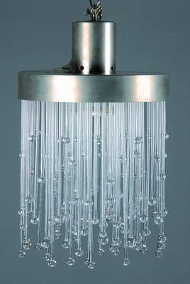 Leuchter, Baccarat, Kristall Tambourin, 1 Brennstelle, reicher Behang in Form v. Tropfenmit Zertifikat, Fkt. nicht geprüft, H. 62 cm D. 40 cm