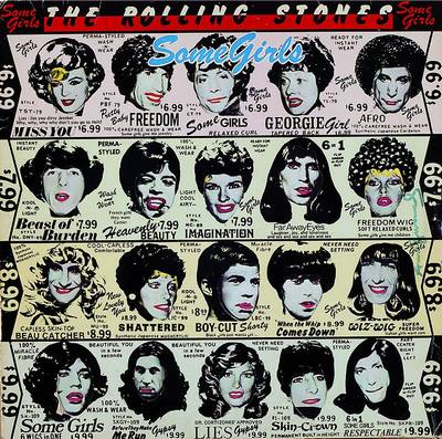 Warhol, Andy, 1928 Pittsburgh - 1987 New York, Schallplatte der Rolling Stones von Warhol entworfen u. handsign., ca. 31x33cm, u. Gl., R.