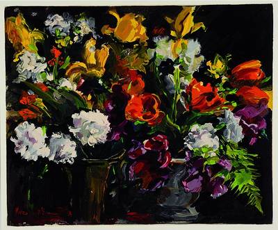 Vlaminck, Maurice de, 1876-1958, Les deux vases de fleurs, Farbholzstich, um 1960, Ed. Les Heures claires, Paris, ca. 46x37cm