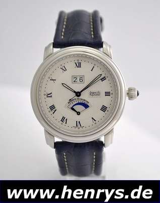 AUGUSTE REYMOND Herrenarmbanduhr Reserve de Marche, Automatik, Ref. 69163, Edelstahlgeh. inkl. orig. Lederband, beids. vergl., Boden aufgedr., Anz. ...