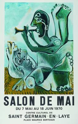 Picasso, Pablo, 1881 - 1973, Farblithographie, Salon de Mai, 1970, handsign., ca. 77x46cm, u.Gl., R.