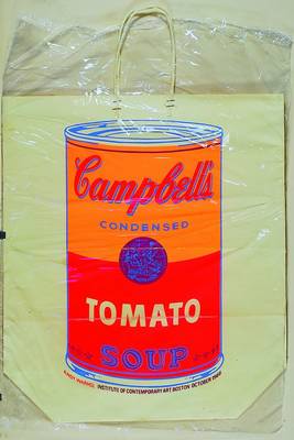 Warhol, Andy, 1928-1987, Einkaufstüte, braunes Papier mit Aufdruck Campbells Tomato soup, unsigniert, bez. Andy Warhol, ca. 51x42.5cm, Knickspuren