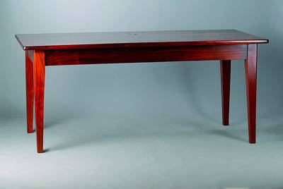 Tisch, 20. Jh., Mahagoni massiv, 2-schübig, st. Gebr.-Sp., ca. 78x180x87 cm