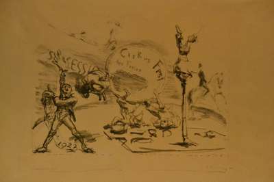 Max Slevogt 1868 Landshut - 1932 Leinsweiler- Neukastel, zwei Lithographien, Faust erblickt Helena und Cirkus Fest, handsigniert, ca. 25.2 x 32.5 cm ...