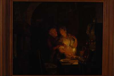 Jan Hendrik van Grootvelt, 1808 Maurik (Gelderland) - 1855 Herzogenbusch, Schaffenszeit 1823-1855 Niederlande, hier: Kücheninterieur, Paar bei ...