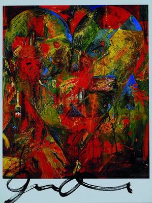 Jim Dine, geb. 1935 Ohio, A redheaded fool, Postkarten-Multiple, handsigniert, unter Glas, ca. 11x15.5cm
