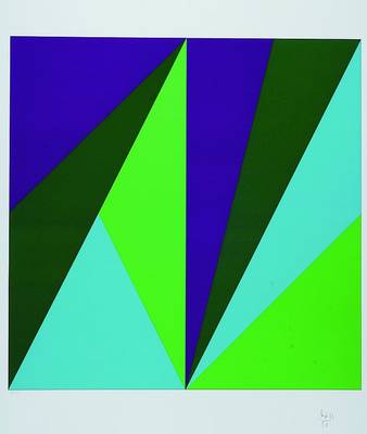 Max Bill, 1908-1994, Farbserigraphie, aus der Columbus Mappe "In search of a new tomorrow", Artists United for Nature, Edition Domberger ...