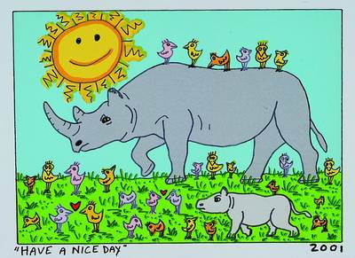 James Rizzi, 1950 New York - 2011, Have a nice day, Farblithographie von 2001 auf Bütten, Blattgrösse ca. 23x17cm, Motivgrösse ca. 16x12cm