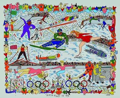 Rizzi, James, 1950 New York - 2011, Nagano, Farblithografie von 1998 auf Bütten, Blattgrösse ca. 48x40cm, Motivgrösse ca.40x34cm
