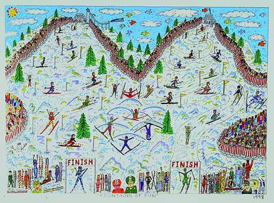 Rizzi, James, 1950 New York - 2011, Mountains of fun, Farblithografie von 1998 auf Bütten, Blattgrösse ca. 48x34cm, Motivgrösse ca. 38x28cm
