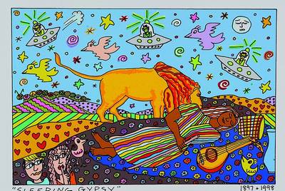 Rizzi, James, 1950 New York - 2011, Sleeping Gypsy, Original Farblithographie von 1998 auf Bütten, Blattgrösse ca. 20x13 cm, Motivgrösse ca. ...