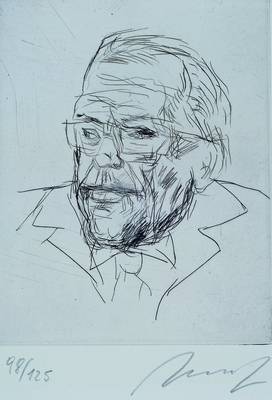 Alfred Hrdlicka, 1928-2009, Selbstportrait, Radierung, handsigniert, nummeriert 98/125, Passepartout, unter Glas gerahmt, ca. 14x19cm