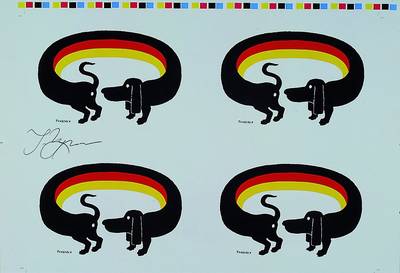 Tomi Ungerer, geb. 1931 Straßburg, Germany, Farboffset Andruckbogen, handsigniert, unter Glas, gerahmt, ca. 35x20cm