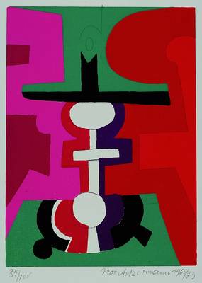 Ackermann, Max, 1887-1975, Farblithographie, handsigniert und datiert 1968/73, num. 34/100, ca. 33.5x34cm