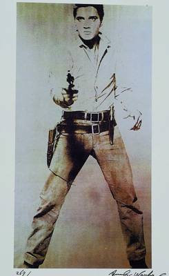Warhol, Andy, 1928-1987, Elvis Presley, Farboffset, handsigniert und num. 267/2400, ca. 24.5x20.5cm, Blattgr. ca. 42x30cm, rückseitig gestempelt: ...