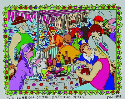 Rizzi, James, 1950-2011 New York, Luncheon of the boating people 1881+1999, Farblithografie, ca. 20x26cm